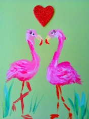Väriterapiaa flamingot